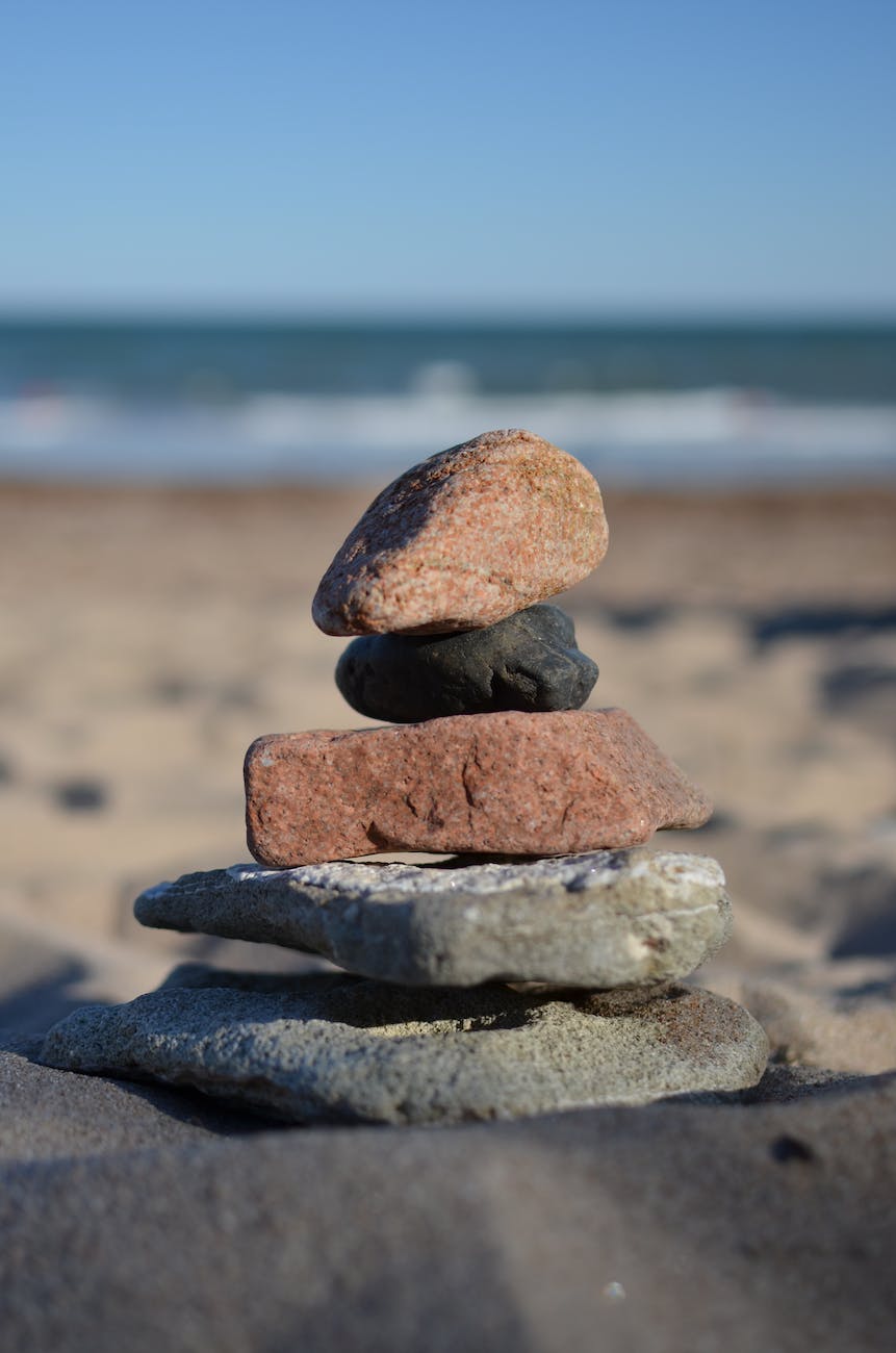 close up shot of a stack of stones