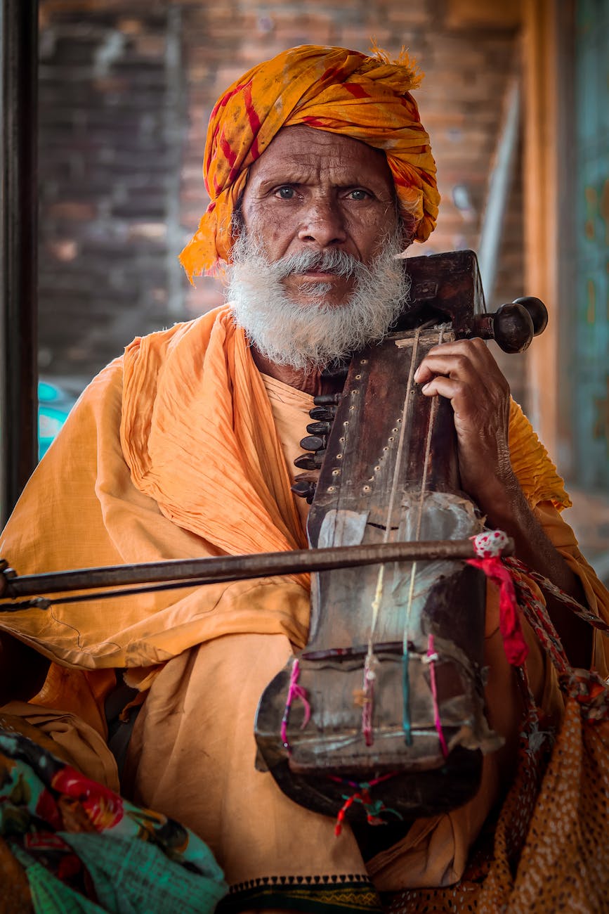 a man with a musical instrument