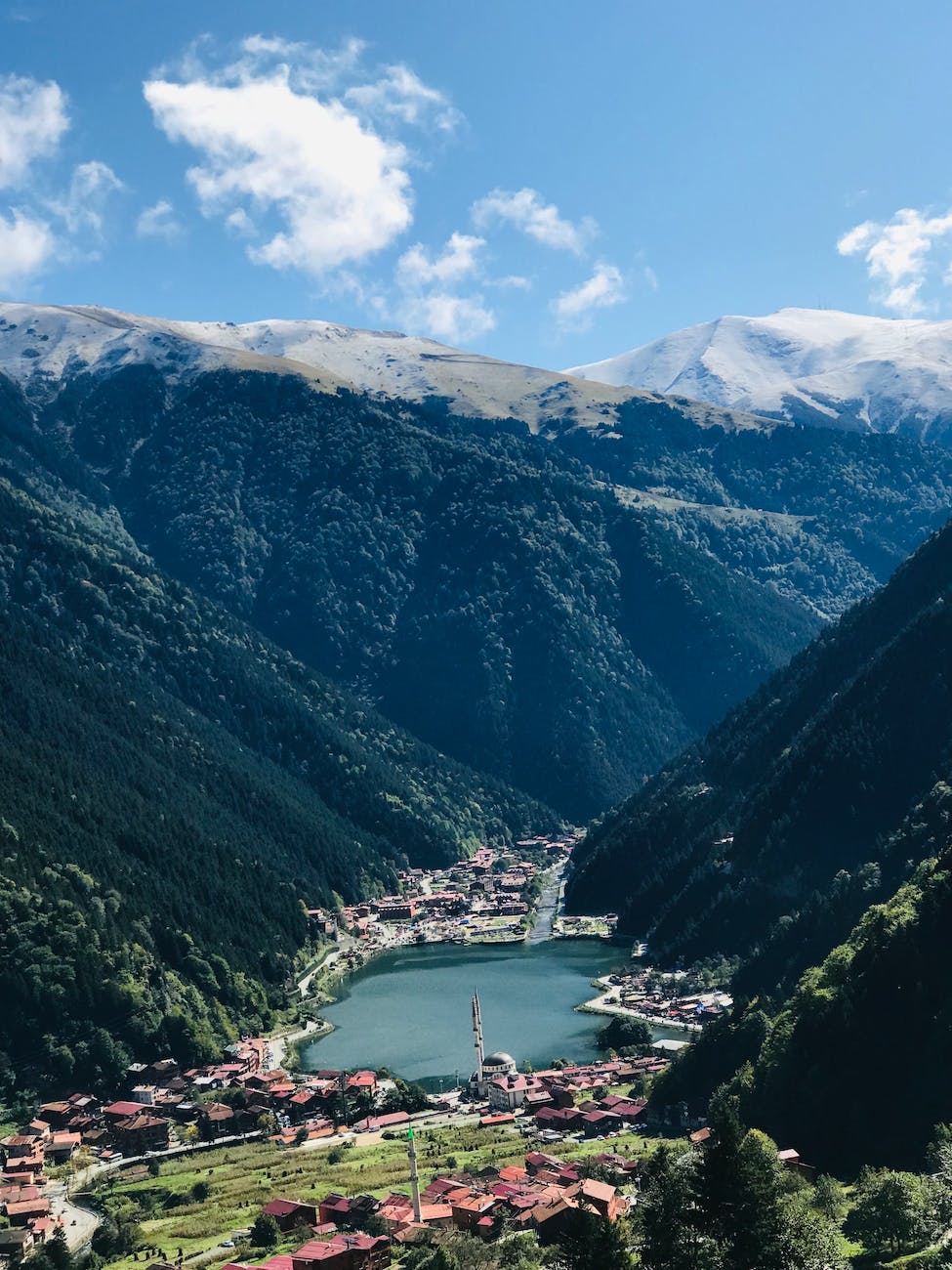 uzungol lake and a mountain range in turkey